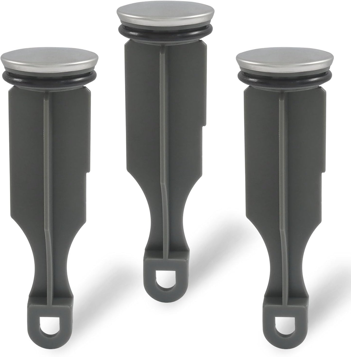 3 Tapones Drenaje Baño Cromados Repuesto Sello 4-7/8pulg