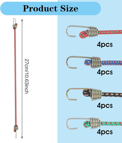 Cuerdas elásticas con ganchos 10pulg set 15uds