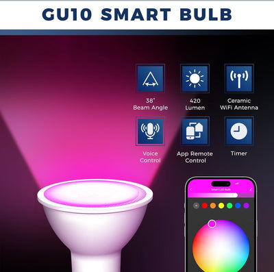 Bombilla inteligente GU10 5W RGB CW compat con Alexa y Google