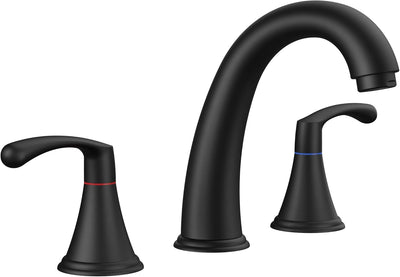 Grifo baño negro 3 agujeros 8pulg drenaje desplegable CUPC