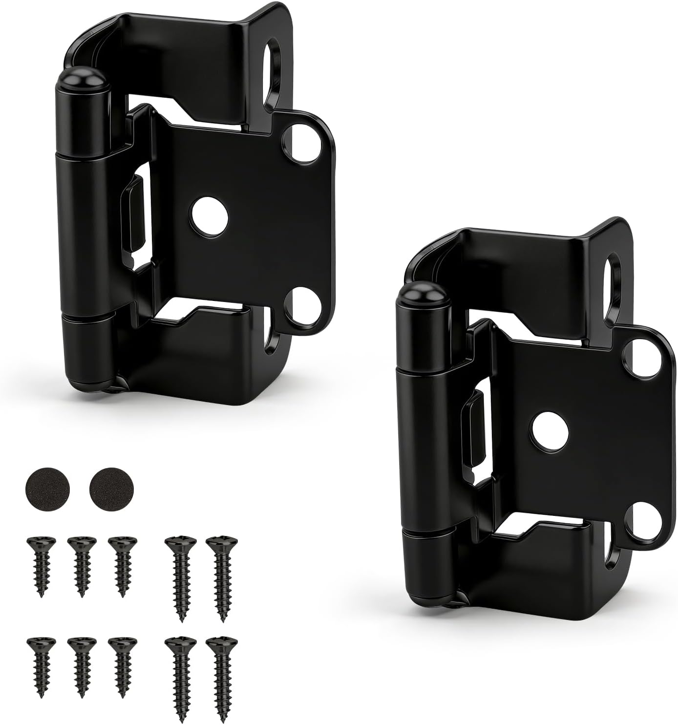 Pack 2 Bisagras Gabinete Cierre Automático 1/2pulg Negro