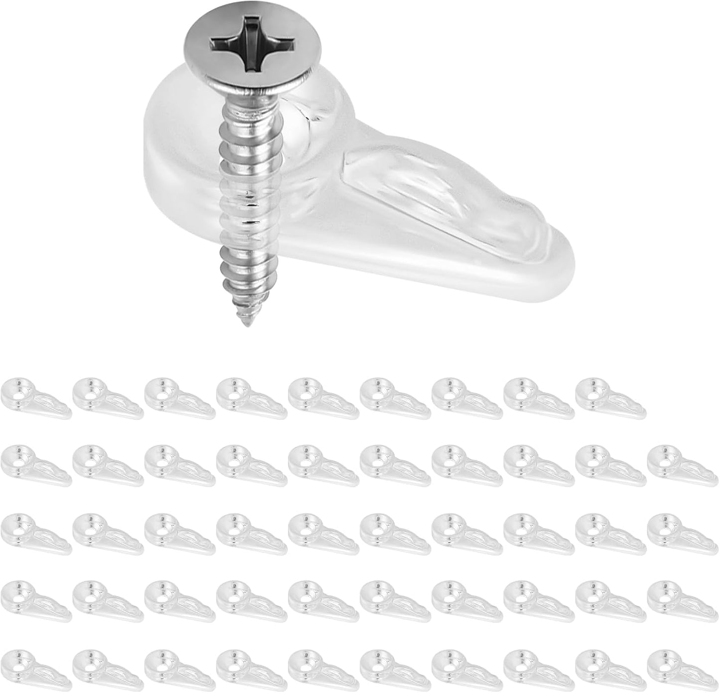 50 Clips Retención Puerta Vidrio Universal Acrílico