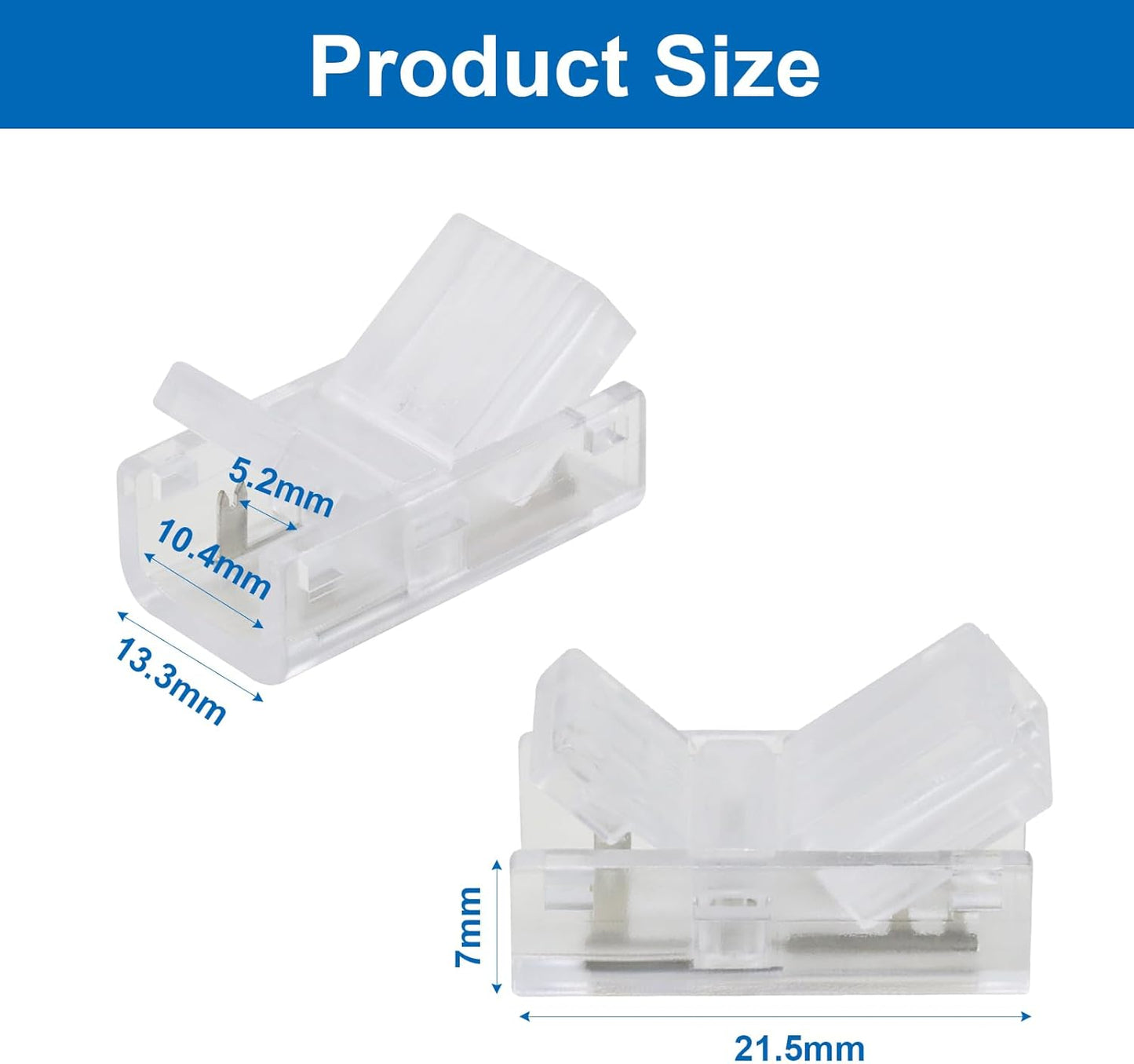 Pack 20 conectores tira LED 2 pines 0.315pulg adaptador poli