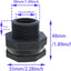 Conector 3/4pulg PVC gris con junta para barriles y acuarios 2uds