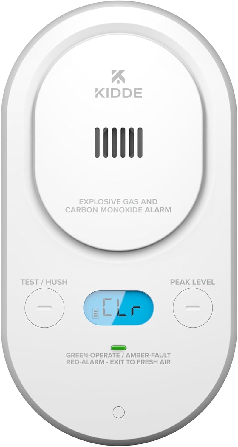 Alarma monóxido de carbono enchufe con batería AA retroiluminada