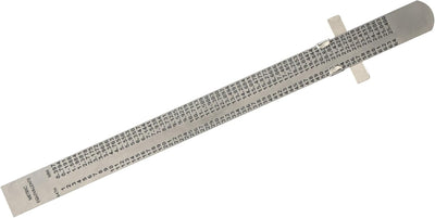 Regla bolsillo acero inox 6 pulg con tabla conversion