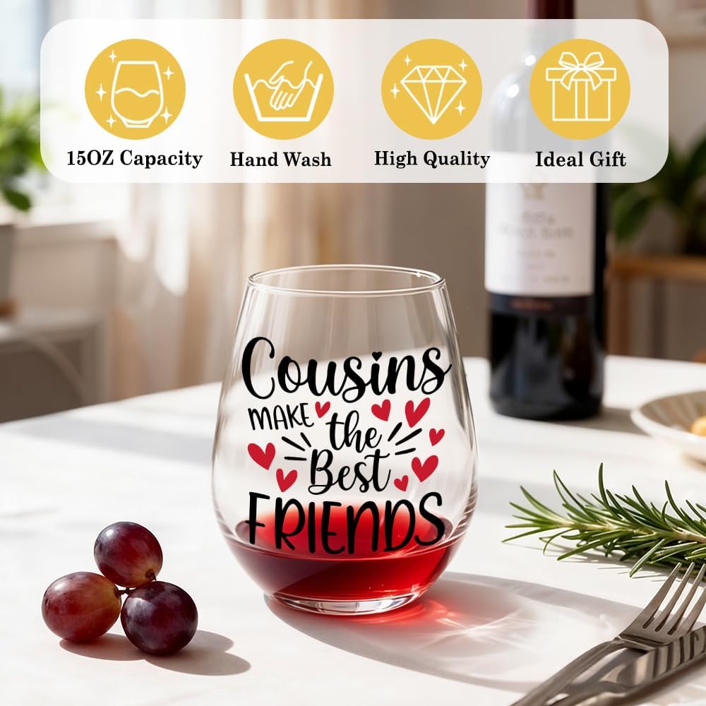 Copa de vino sin tallo regalo para primos y familia