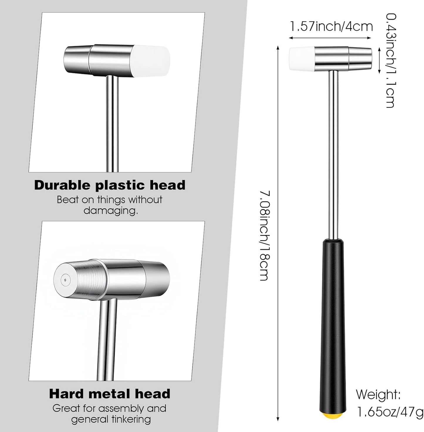 Martillo doble cabeza 7pulg plástico y metal
