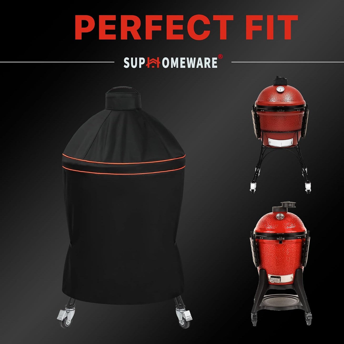 Funda parrilla Kamado Joe resistente agua color negro