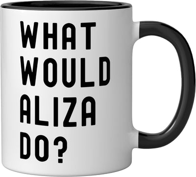 Taza cerámica What Would Aliza Do? Negro/Blanco