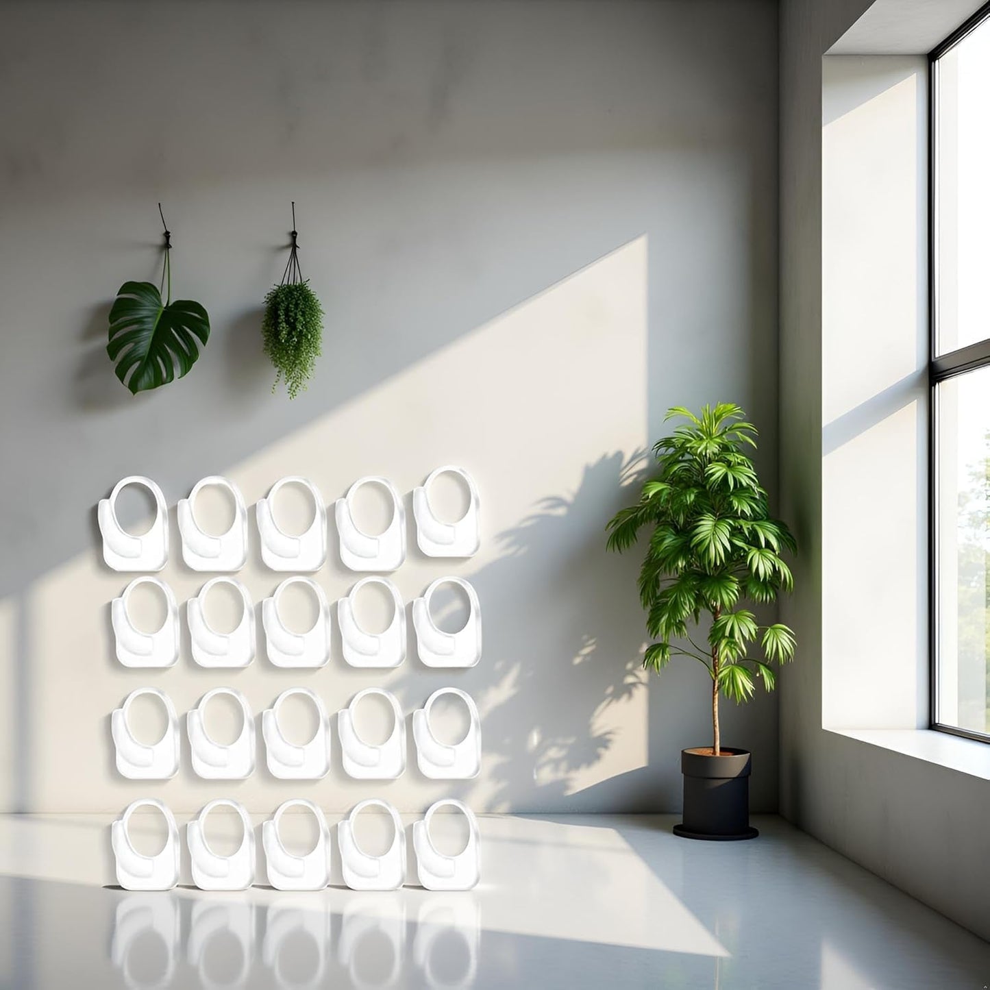 20 Ganchos Adhesivos Acrílicos Transparentes para Pared