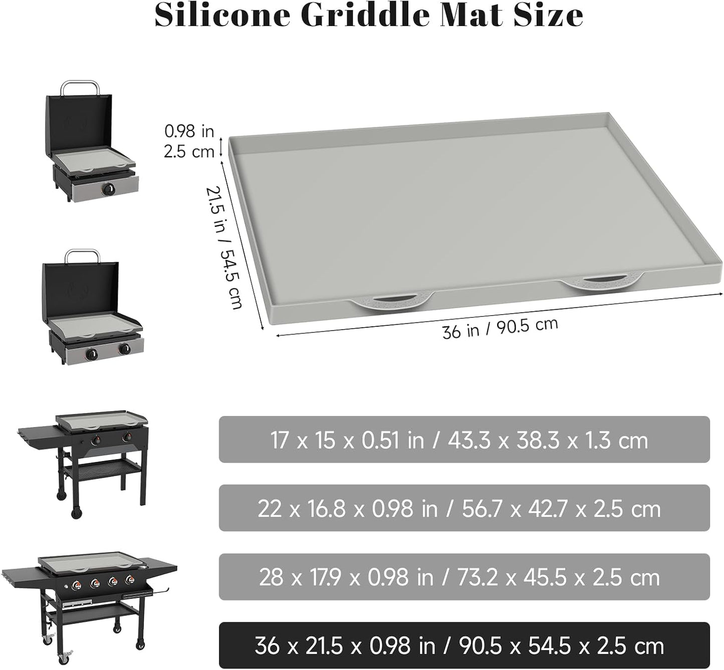 Alfombrilla silicona Blackstone 36pulg antiadherente gris