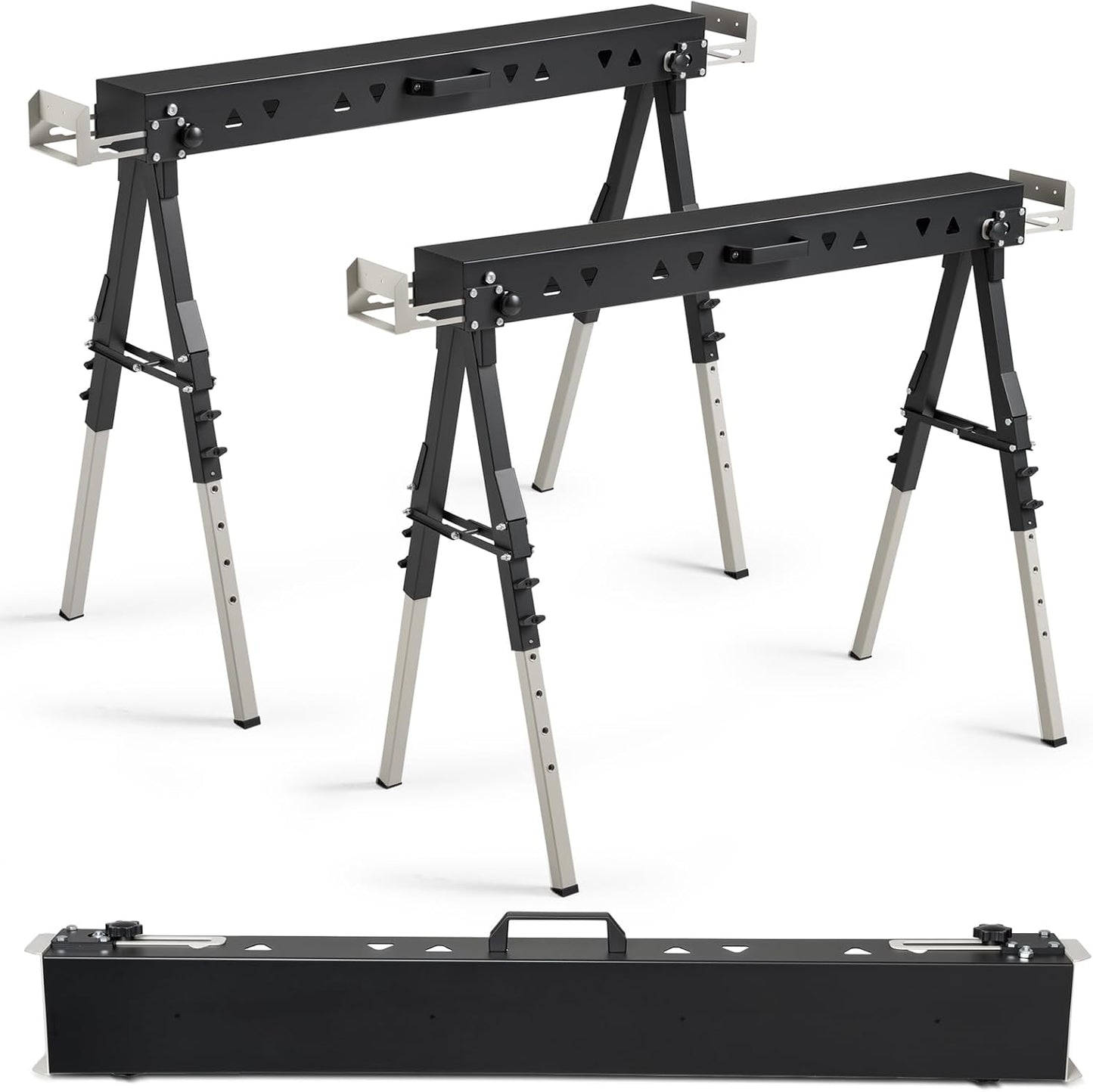 2 Pares Caballetes Plegables 2600lb Carpintería