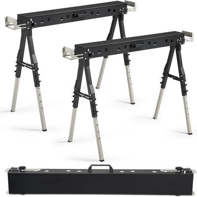 2 Pares Caballetes Plegables 2600lb Carpintería