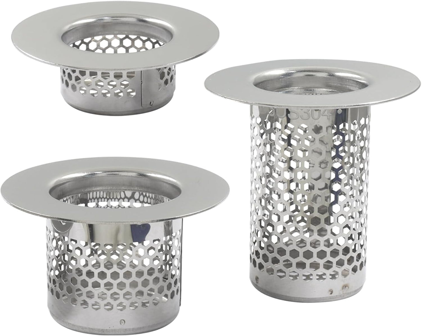 3 Coladores Baño Acero Inox Drenaje 1.2-2.17pulg