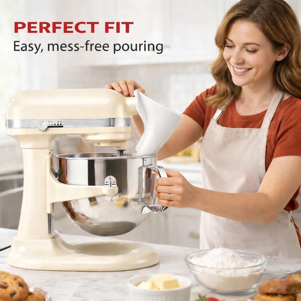 Embudo de harina sin desorden para batidora KitchenAid 7 cuartos