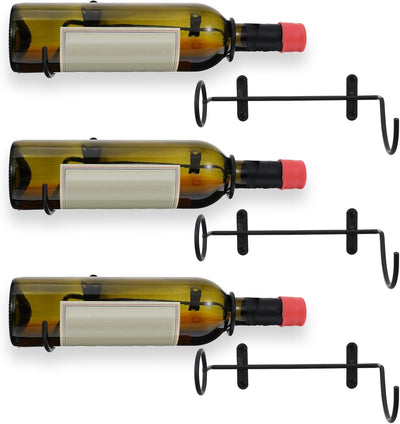 Soportes de pared para botellas de vino de metal con herrajes