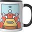 Taza Cerámica para Reuniones Oficina Negro/Blanco