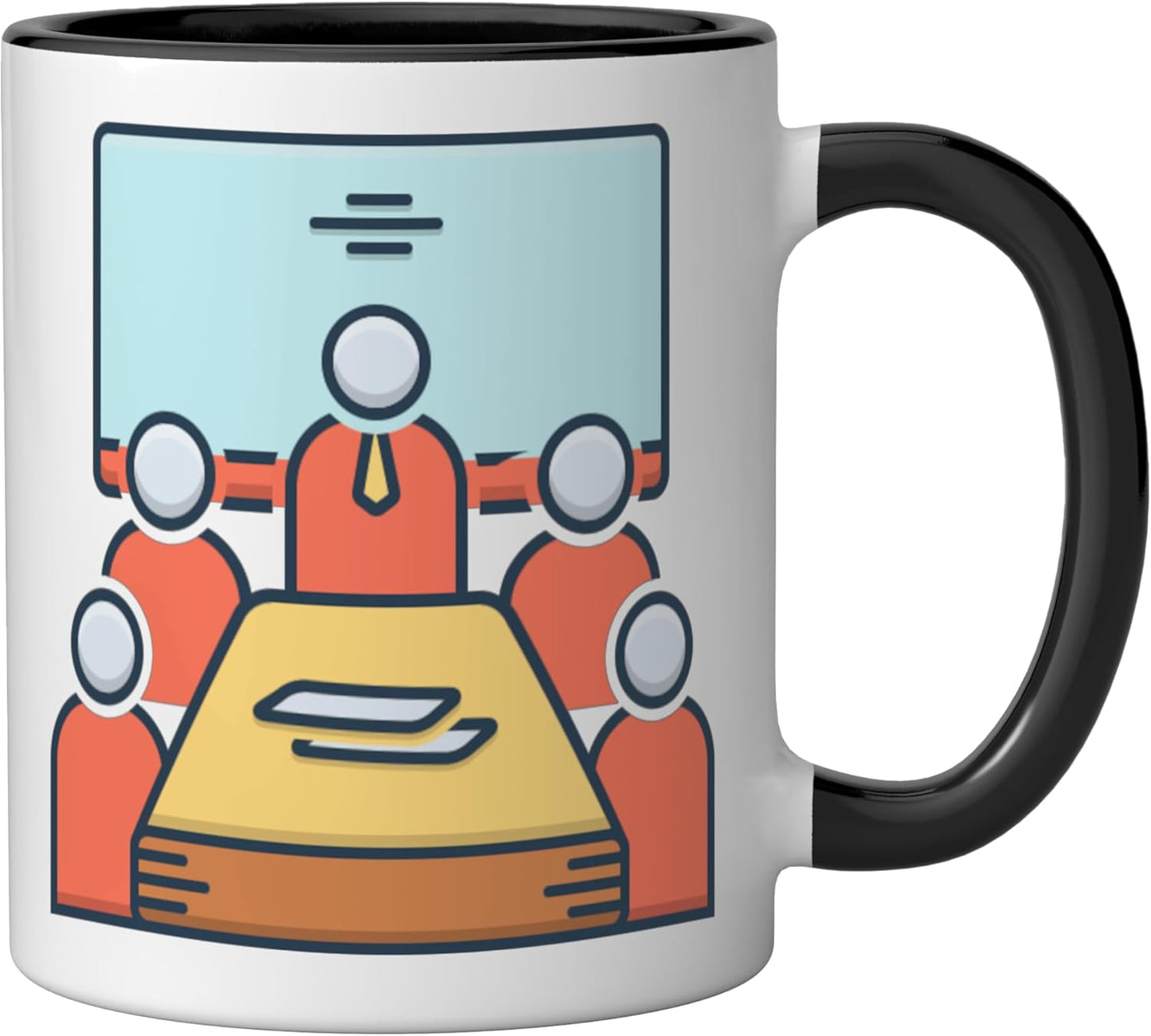 Taza Cerámica para Reuniones Oficina Negro/Blanco