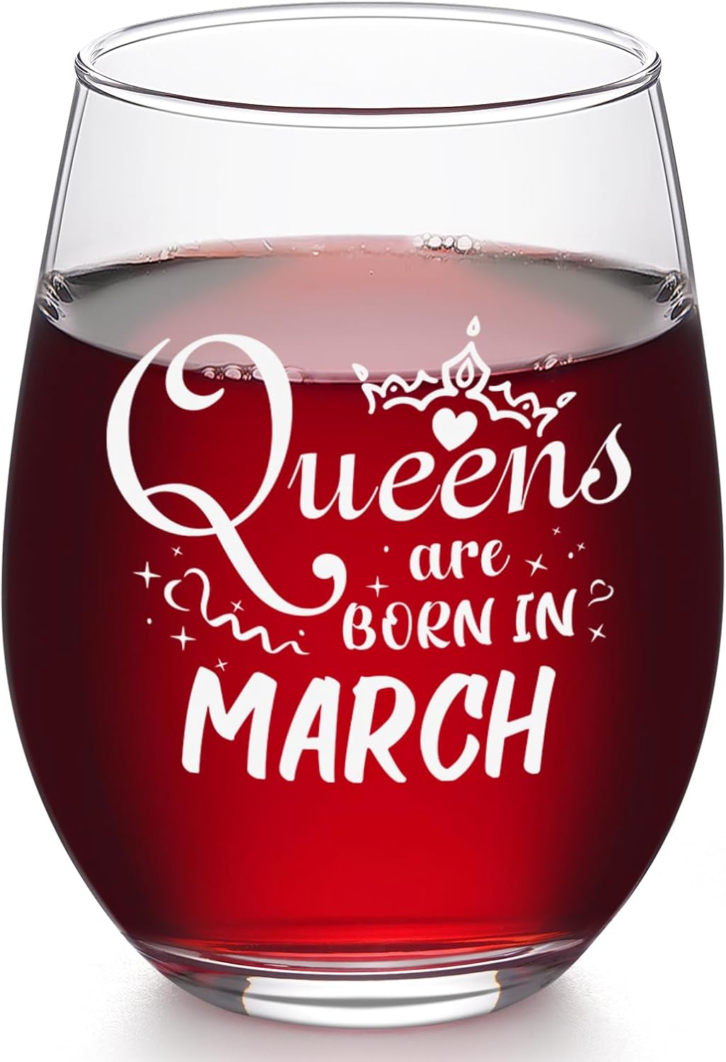 Regalo de cumpleaños para mujer Copa de vino Queens Are Born