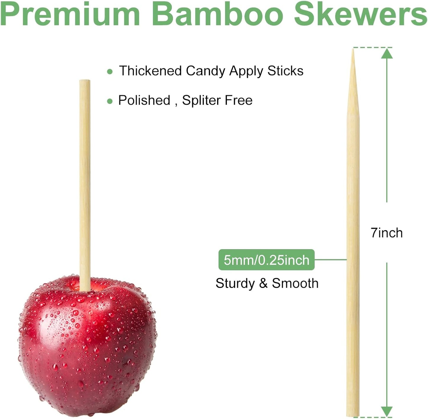 Palitos bambú 7pulg pincho barbacoa madera natural perro 50pzas