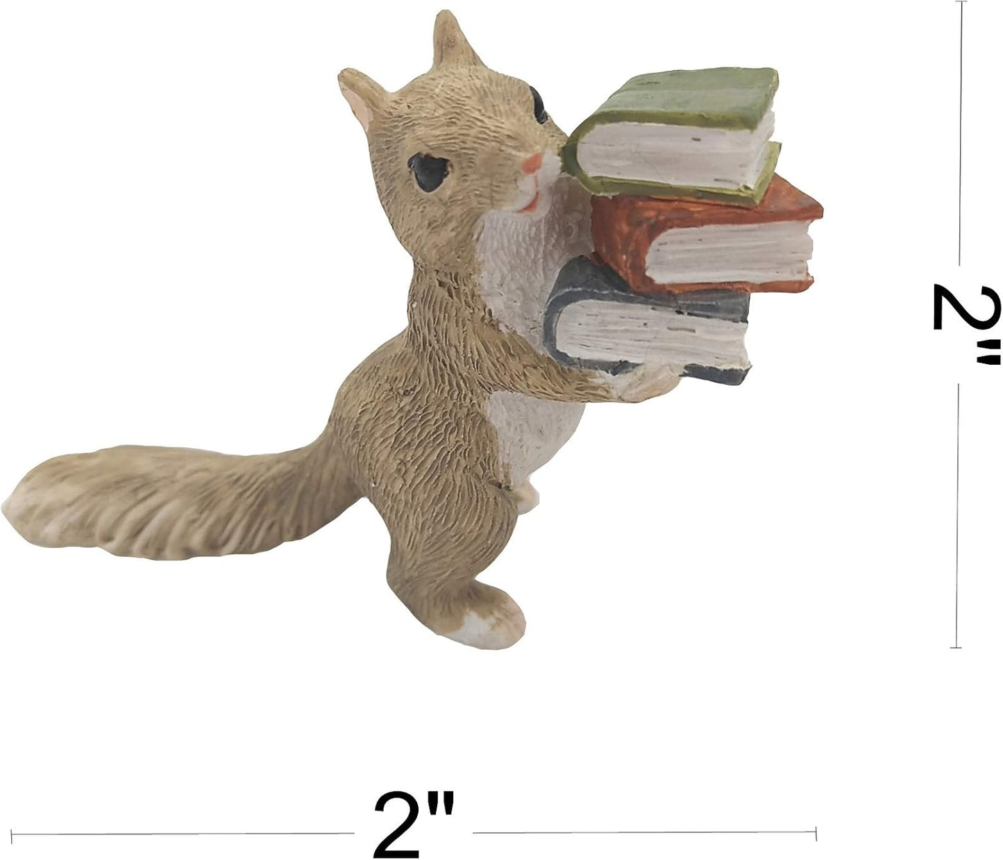 Figura ardilla jardín hadas libros criar