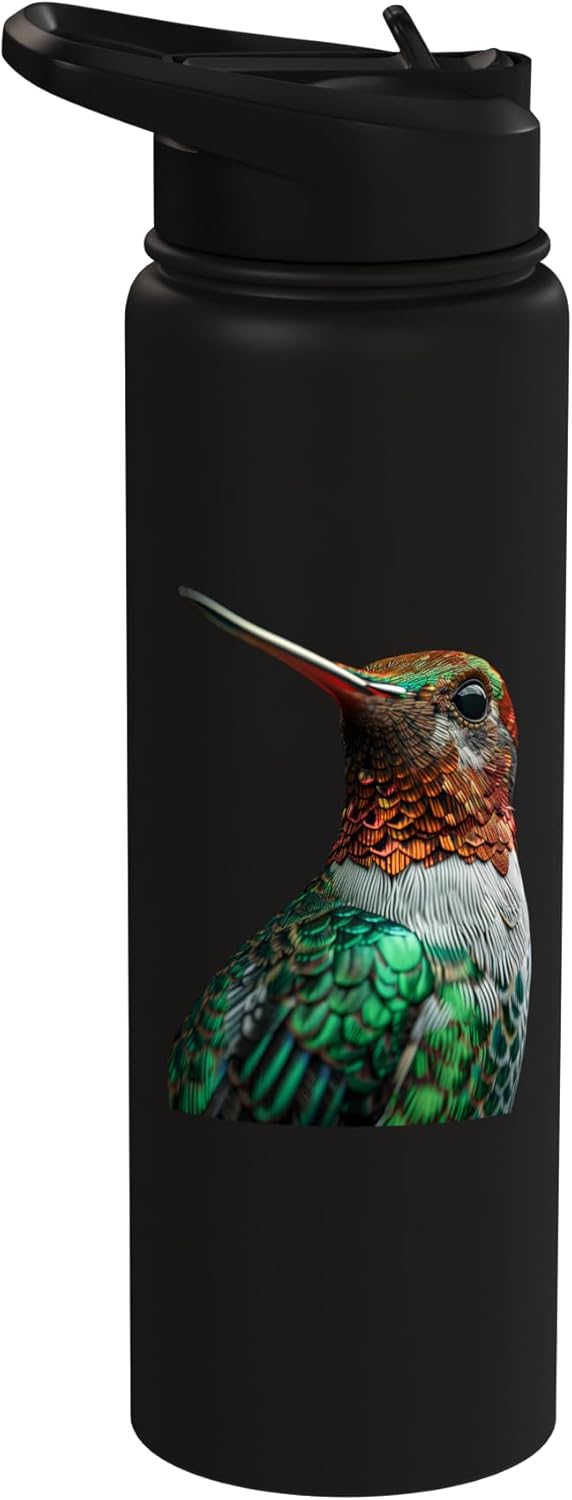 Botella de agua acero inoxidable aislada Hummingbird