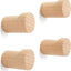 4 Ganchos Madera Natural Rústica para Entrada y Baño