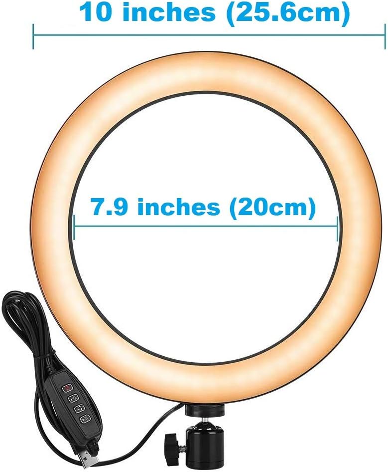Anillo luz cámara web 10pulg soporte plegable comp Razer Kiyo