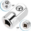 Adaptador enchufe 1/4 pulg a 1/2 pulg acero 2 pzas