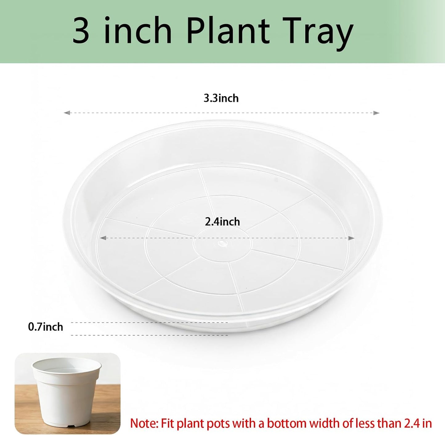 6 Pzas Platillos Plástico Transparente 3-21pulg Plantas