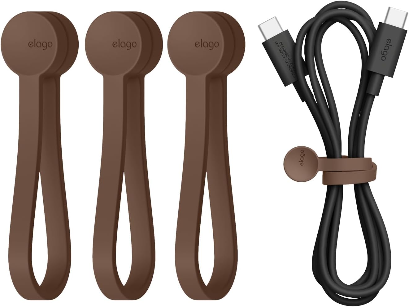 3 Pzas Organiz. Cables Magnéticos Silicón Reutilizable
