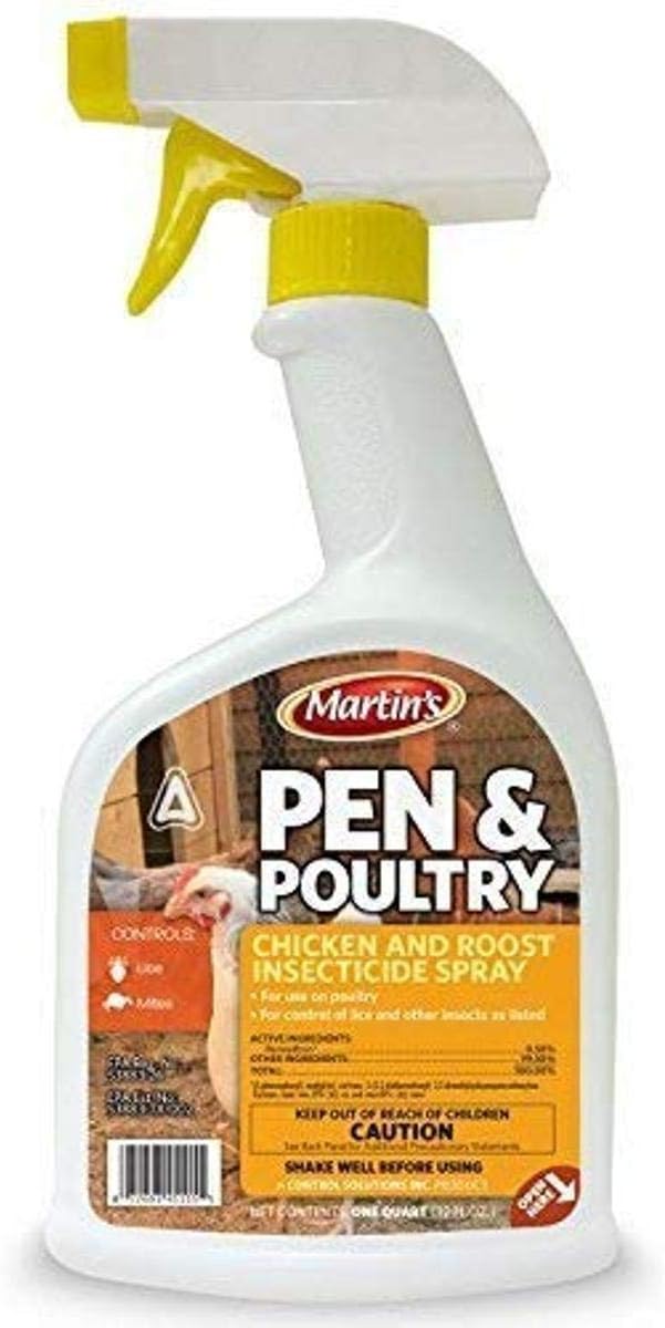 Spray insecticida para aves corral 32oz botella blanca