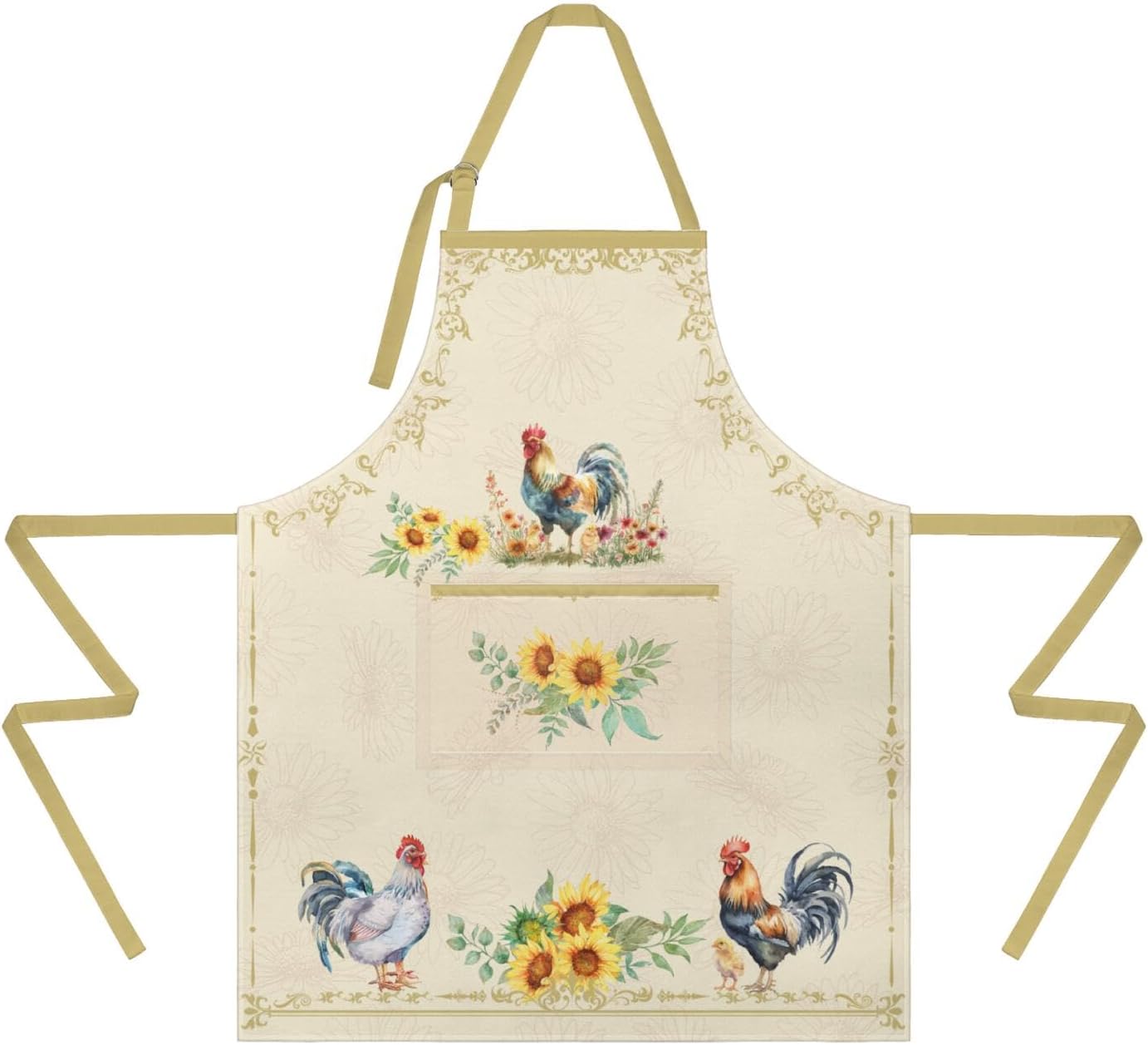Delantal de chef para mujer con bolsillos diseño floral vintage