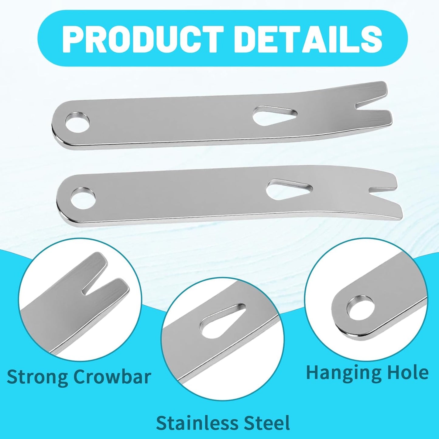 4 Pzas Palanca Acero Inox Multifunción EDC