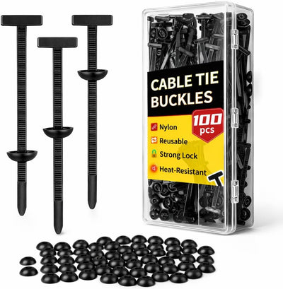 100 Hebillas universales para cables con caja de almacenamiento