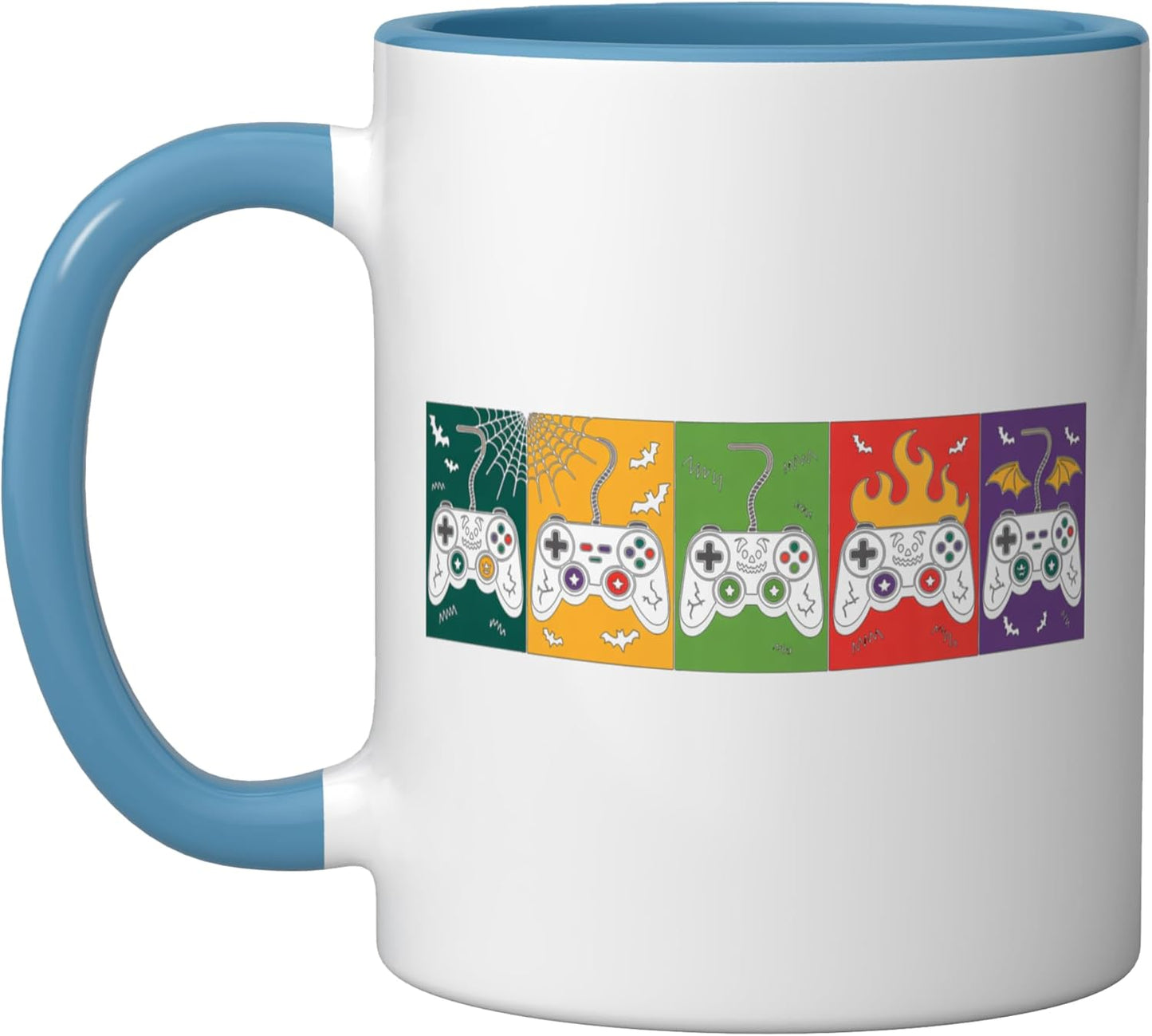 Taza Cerámica Halloween Esqueleto Niños Juego Controles