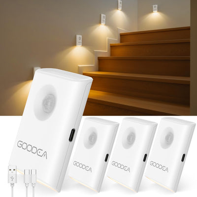 Luz nocturna recargable sensor movimiento magnética 3000K blanco cálido