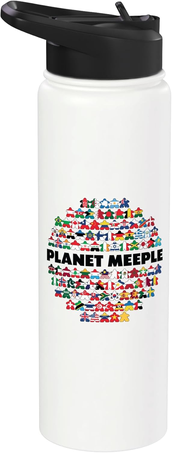 Botella de agua aislada de acero inoxidable con texto negro