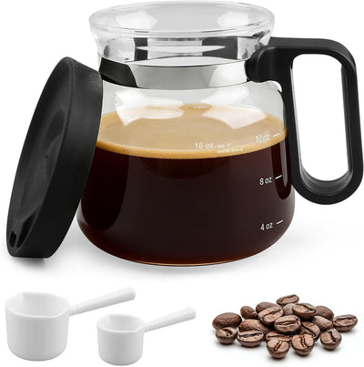 Taza de café 16 oz con tapa a prueba de derrames y cucharas de café sin BPA color negro