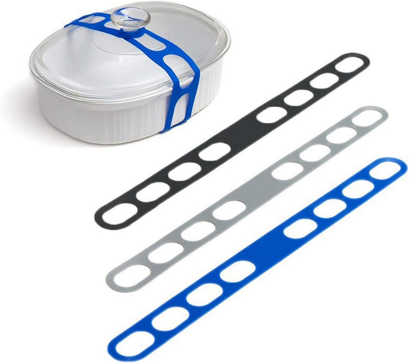 3 Bandas Silicona Reutilizables para Tapa Frasco