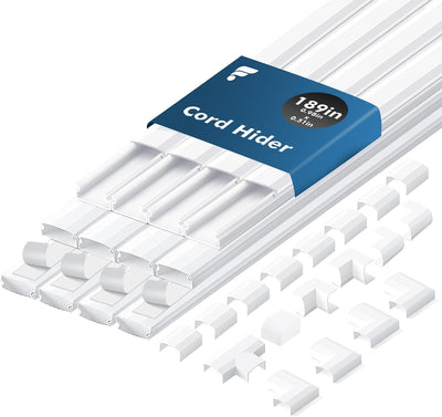 Kit ocultador cables 189pulg canaleta pintable TV pared blanco