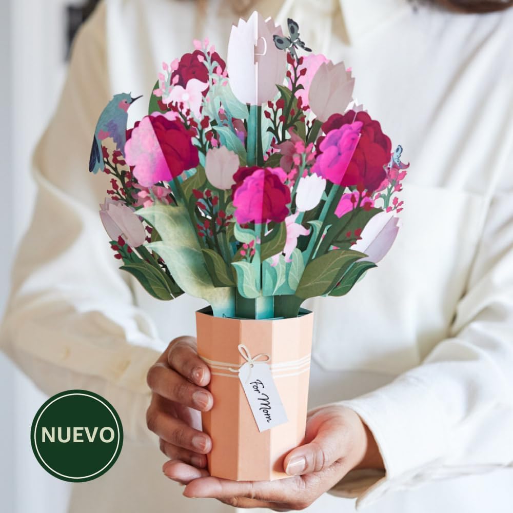 Ramo flores papel 3D para mamá esposa 12pulg
