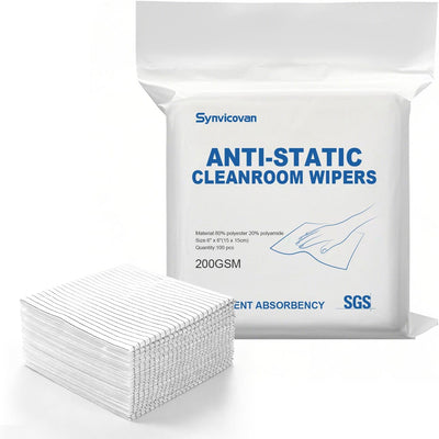 Toallitas microfibra antiestáticas 6x6pulg 100uds reutilizables ESD