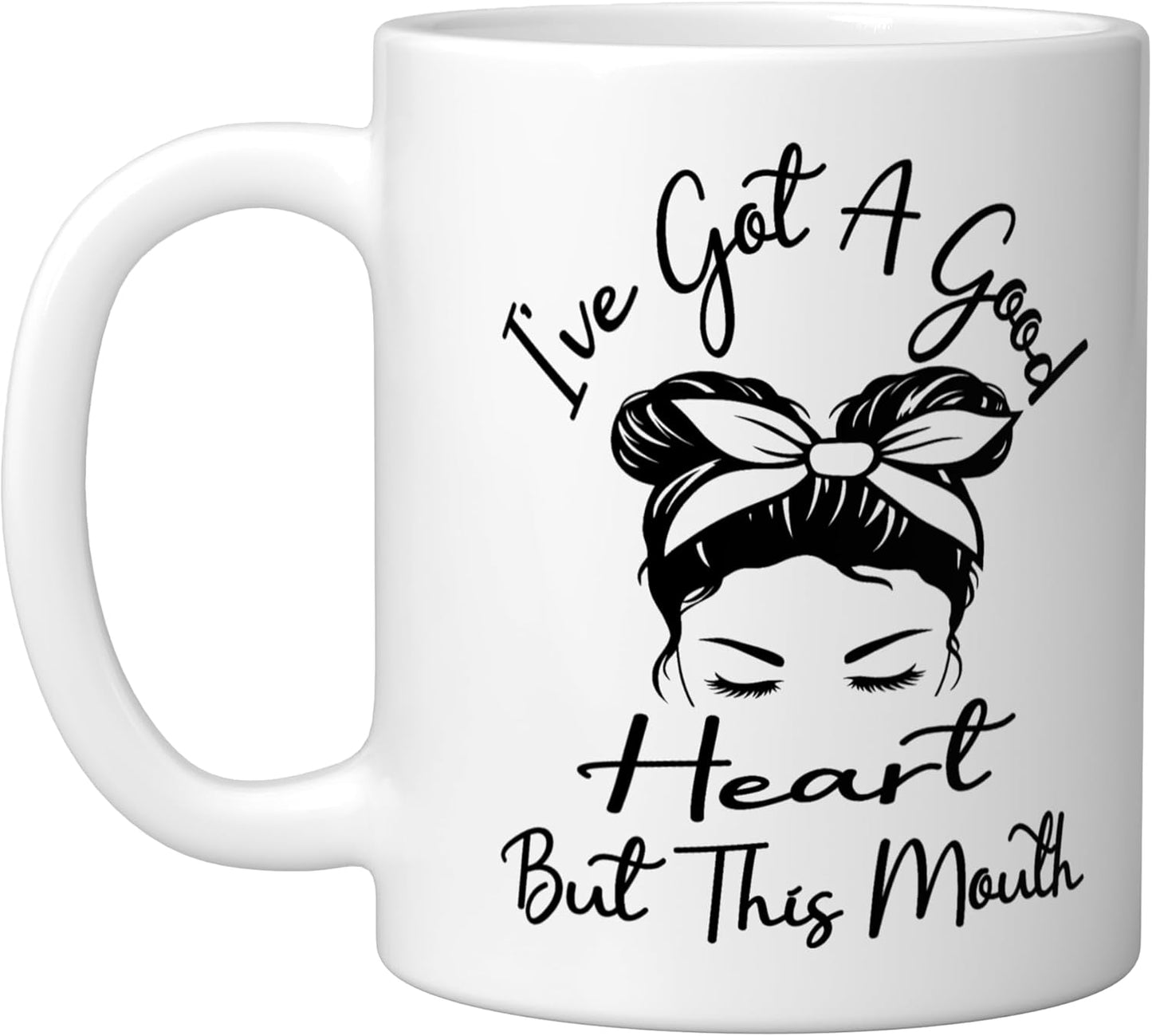 Taza de cerámica para boca desordenada madre blanco