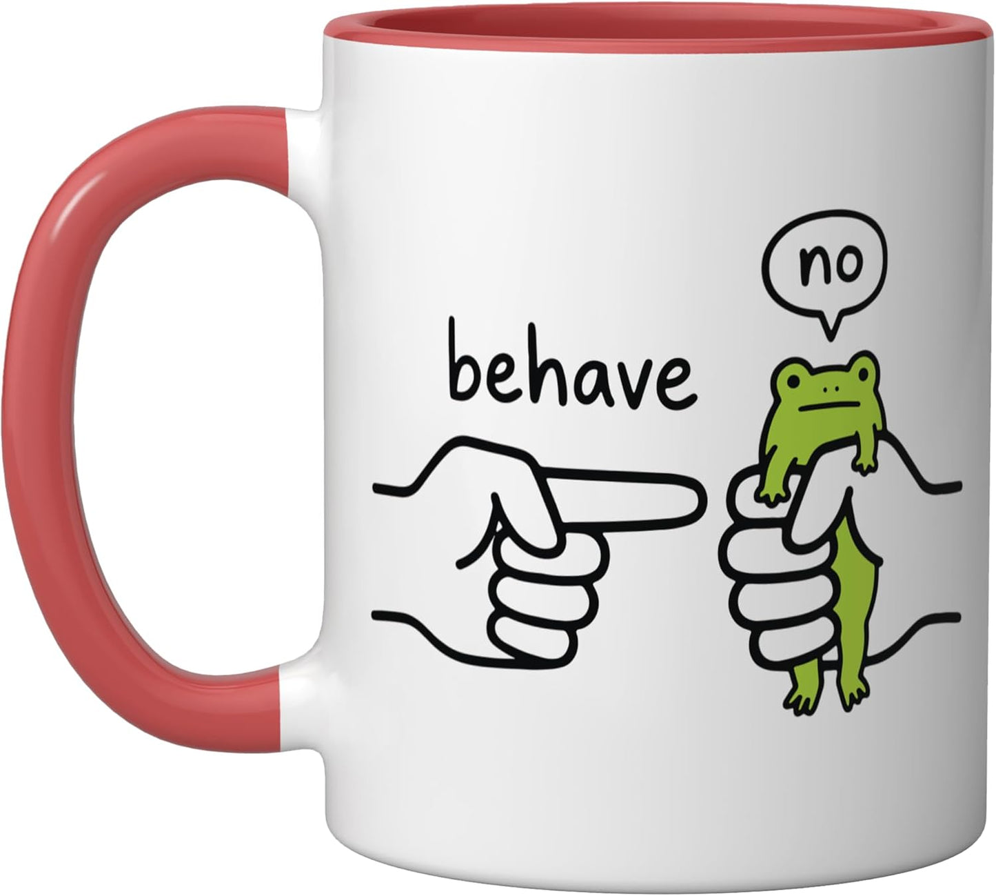 Taza cerámica Behave No Frog roja/blanca