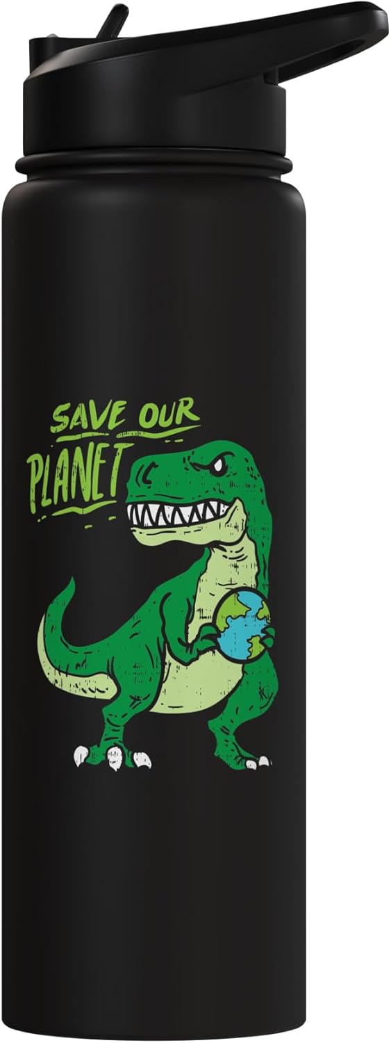 Botella de agua acero inoxidable Trex Dinosaur Save Our Earth