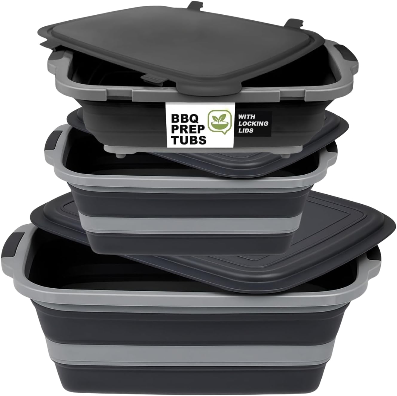 Tubo plegable barbacoa 30L y 2 Pzas 16L con tapas