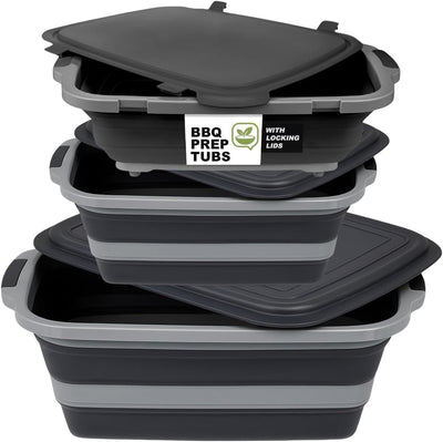 Tubo plegable barbacoa 30L y 2 Pzas 16L con tapas