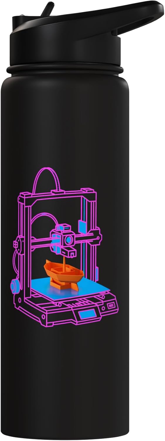 Botella de agua acero inoxidable aislada para impresora 3D